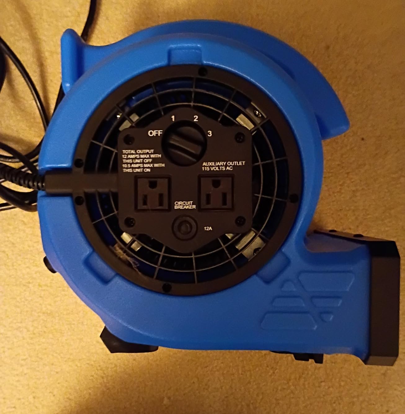 BEYOND BREEZE 1/4 HP 1000 CFM Air Mover Blower Fan with 3 Speeds, Blue | Heavy-Duty Floor Carpet Dryer with 4 Adjustable Angles, Built-in Dual AC Outlets, 10 Ft Cord, Great for Home and Commercial customer photo 1
