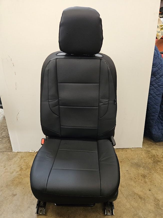 GIANT PANDA 2PCS Front Seat Covers for Hyundai Sonata Elantra Tucson Santa Fe Accent Kona Palisade Genesis Venue Ioniq, Faux Leather Bucket Seat Cover Fit Hyundai Seat Protectors (Black & Gray) customer photo 1
