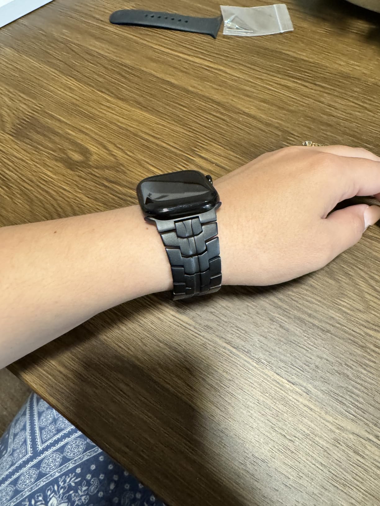 Grade 5 Titanium Band for Apple Watch Ultra 3/2/1 49mm & Series 11/10 46mm, DLC Coating Anti-Scratch Ultra 3 Band with Small-Link Design for Precise Fit, Secure Butterfly Clasp Band for Men customer photo 1