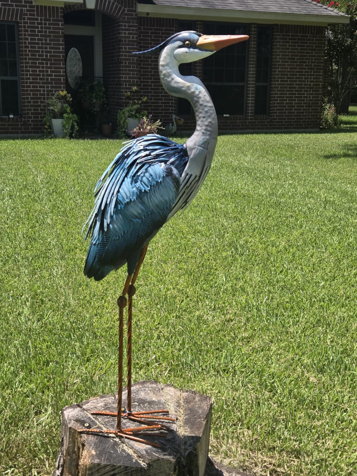chisheen Outdoor Heron Statues Garden Decor Crane Statues Metal Yard Art Statue All Weather Resistant for Lawn Patio Porch Backyard Home Decoration Large Size customer photo 1