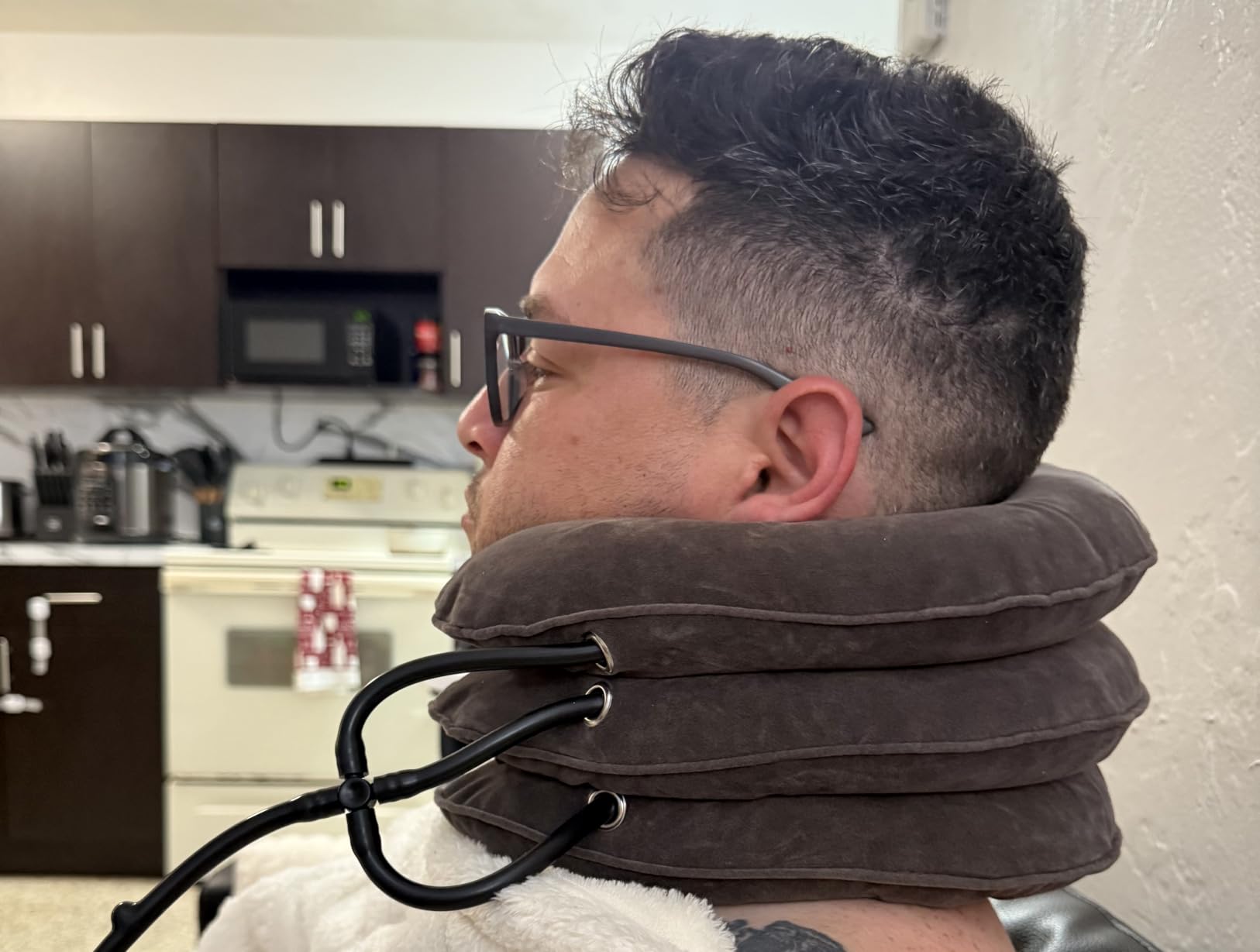 Cervical Neck Traction Device, Neck Stretcher and Cervical Traction Device | Neck Decompression Devices, Cervical Neck Stretcher, Neck Traction Pillow, Neck Extender, Neck Support, Pinched Nerve Relief customer photo 2