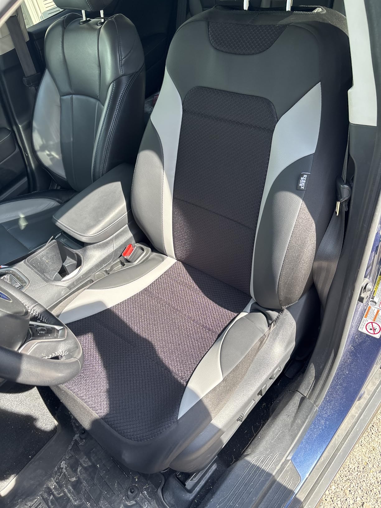 GIANT PANDA Air Cool Mesh Car Seat Cover Custom Fit Hyundai Sonata Elantra Santa Fe Tucson Accent Kona Palisade, Breathable Cooling Seat Protector with Leather Back Pannel (Black) customer photo 1