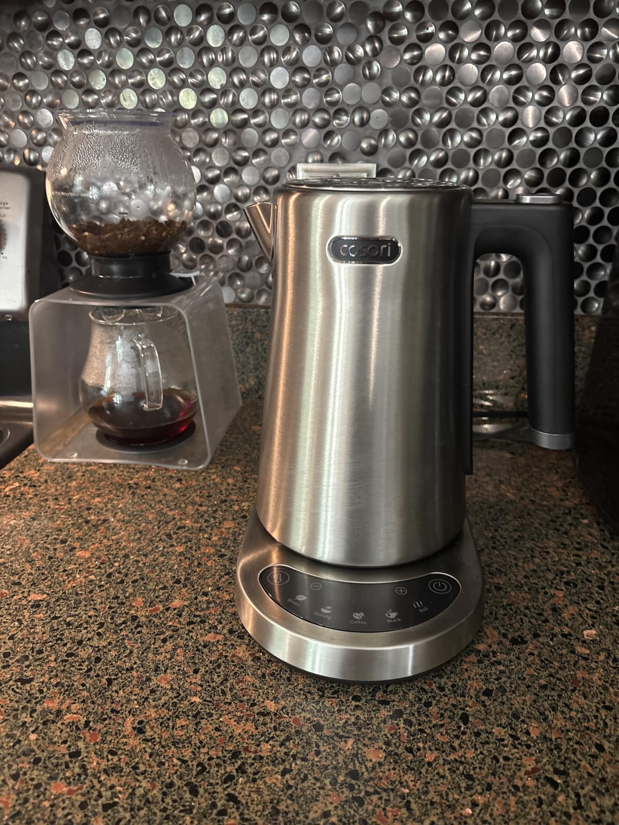 Stainless Steel Electric Kettle with Temperature Control, 1.7L - No Plastic Contact with Water, 5 Presets, ±5°F Temp Control, 60-Min Keep Warm, Dual Lid Opening, Tea, Coffee & Hot Water customer photo 1