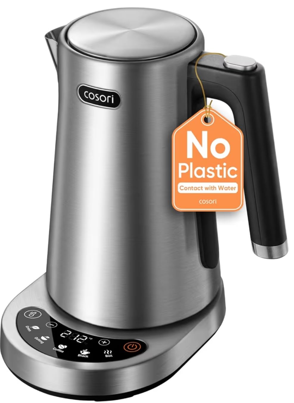 Stainless Steel Electric Kettle with Temperature Control, 1.7L - No Plastic Contact with Water, 5 Presets, ±5°F Temp Control, 60-Min Keep Warm, Dual Lid Opening, Tea, Coffee & Hot Water customer photo 2