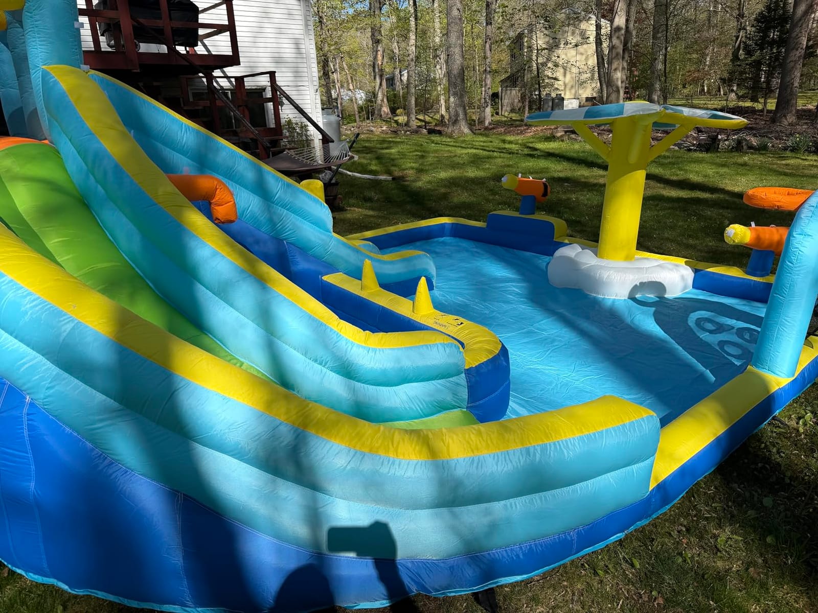 Inflatable Water Park for Kids, 16.4 ft x 14.1 ft Large Backyard Water Slides with Dual Slides, Dual Water Guns & Climbing Wall for Outdoor customer photo 2