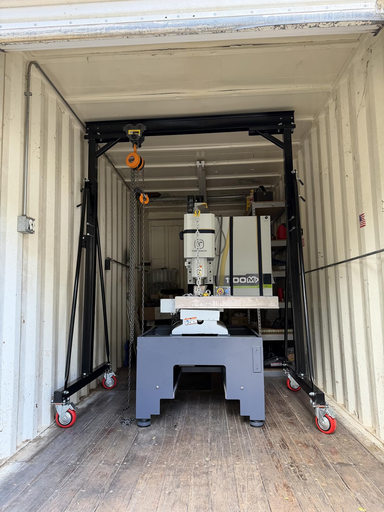 3 Ton Gantry Crane MAX6600LBS, Upgraded Trolley, Adjustable Height (8.53-12.47 FT), Width (8.53 FT), Steel I-Beam Construction, Portable Shop Hoist for Factories, Warehouses customer photo 2