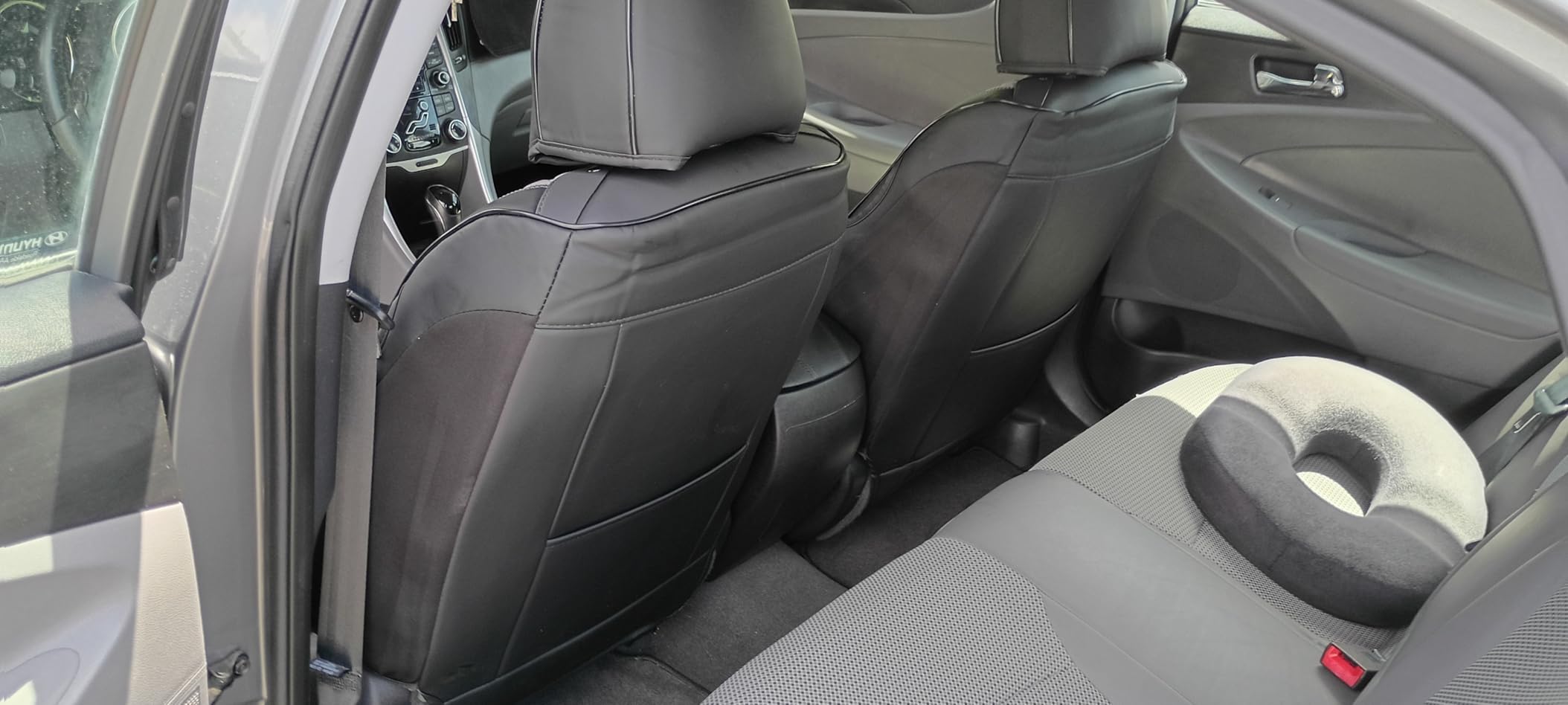 Car Seat Covers Front Seats for Hyundai Palisade 2020-2026, Waterproof Nappa Leather Car Seat Cover with Memory Foam, Full Coverage & 360° Protection Car Seat Covers Sets (2 Seat, Cream White) customer photo 1