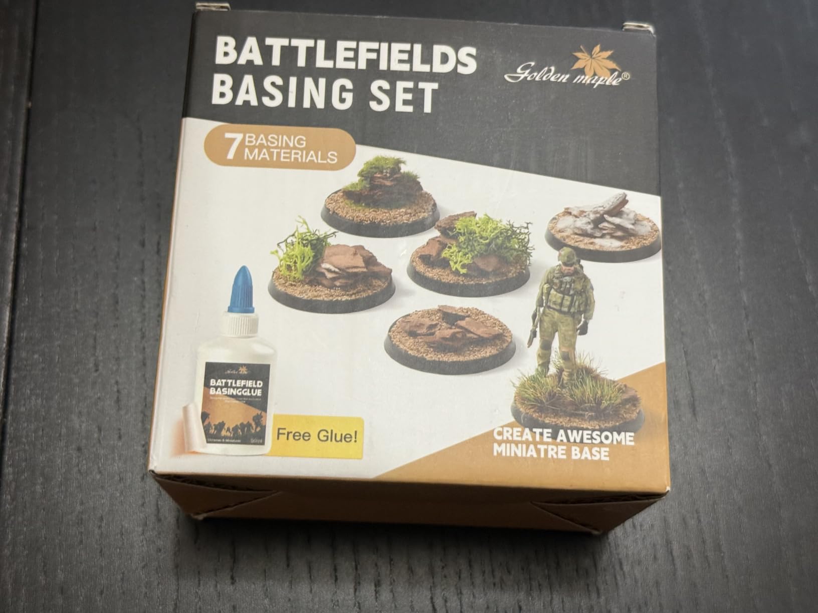 golden maple Basing Kit - Miniature Basing Material & Terrain, Static Grass | Static grass + basing glue kit - miniature basing material for miniature terrain, ready for model bases and dioramas customer photo 2