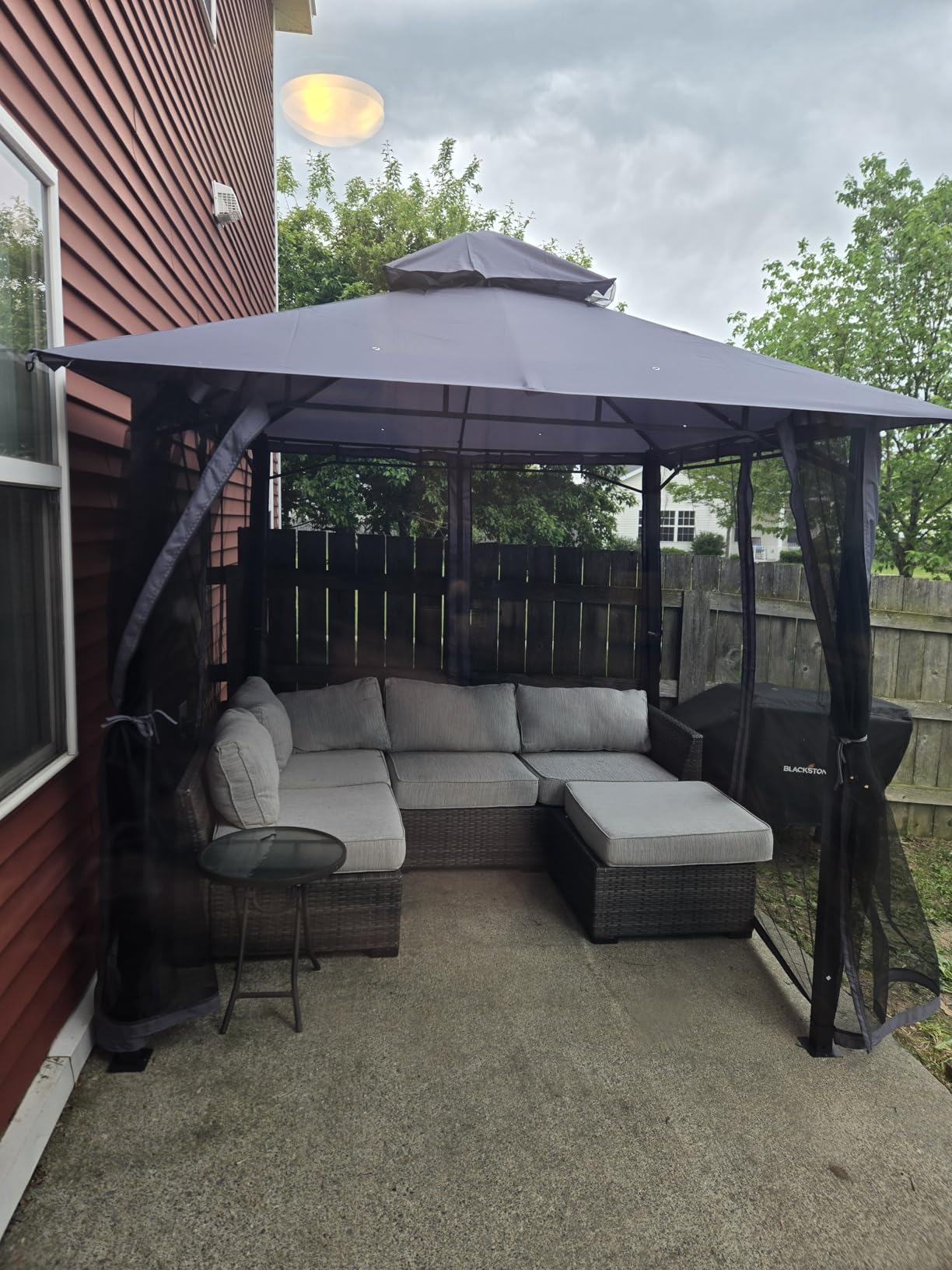 Aoxun 12x10 Outdoor Gazebo with Mosquito Netting & Double Roof, Gray | Metal Frame Heavy-Duty Party Tent, Patio Canopy Tent Shelter with Zipper Screens for Backyard, Deck, Porch customer photo 1