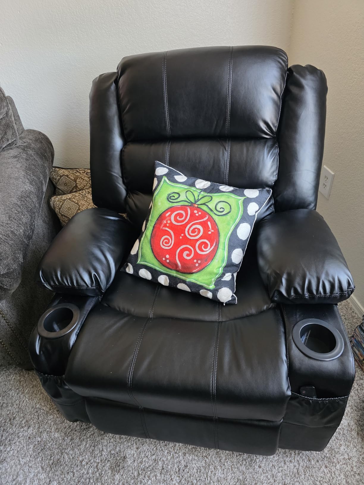 Garvee Rocking Recliner Chair for Adults Wide 360° Swivel Rocker Recliner | Recliner with Cup Holder Nursery Glider with Upholstered Deep Seat Lazy Boy Chair for Living Room customer photo 2