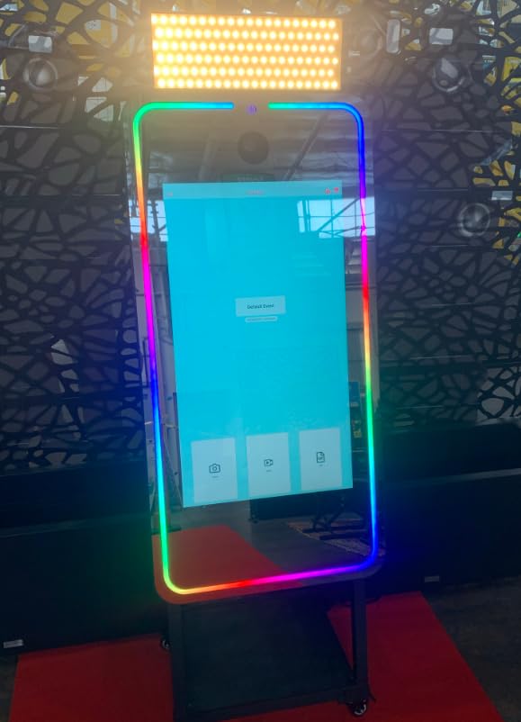 MWE Magic Mirror Photo Booth Touch Screen with Printer and HD Camera | RGB Surround Light Music Sync, Professional Photography Light, Dual System (32in) customer photo 1