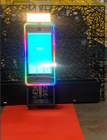 MWE Magic Mirror Photo Booth Touch Screen with Printer and HD Camera | RGB Surround Light Music Sync, Professional Photography Light, Dual System (32in) customer photo 2