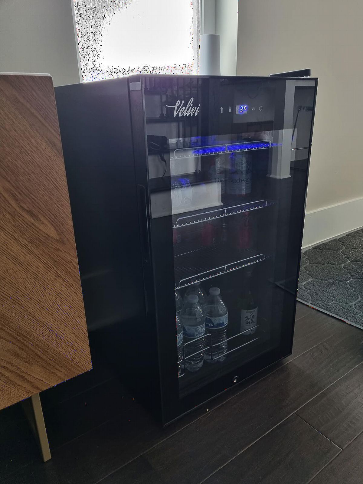 Velivi Commercial Beverage Refrigerator, Double Glass Door Display Cooler, Upright Drink Merchandiser with LED Lighting, Auto Closing Doors customer photo 1