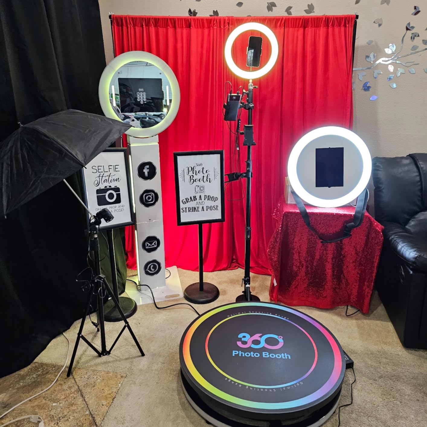 Portable Magazine Photo Booth Box, 6.6x6.6x7.6 Ft Removable and Replaceable Custom Logo, Lightweight Portable for Weddings, Birthdays Rental and Commercial Events customer photo 2