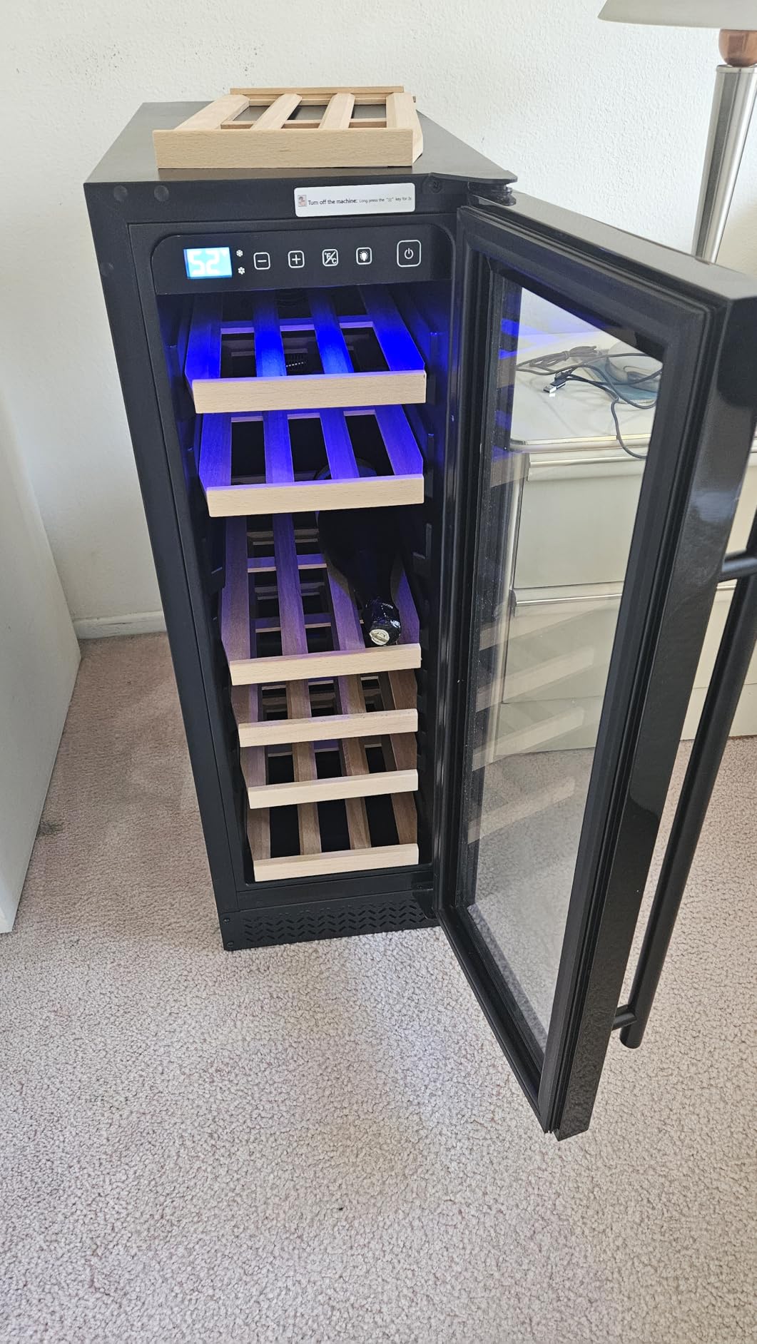 24 Inch Beverage Refrigerator, 15 Bottles & 118 Cans Wine and Beverage Refrigerator with Glass Door Built-in or Freestanding, Under Counter Refrigerator for Soda Beer Wine-Kitchen Bar Office customer photo 2