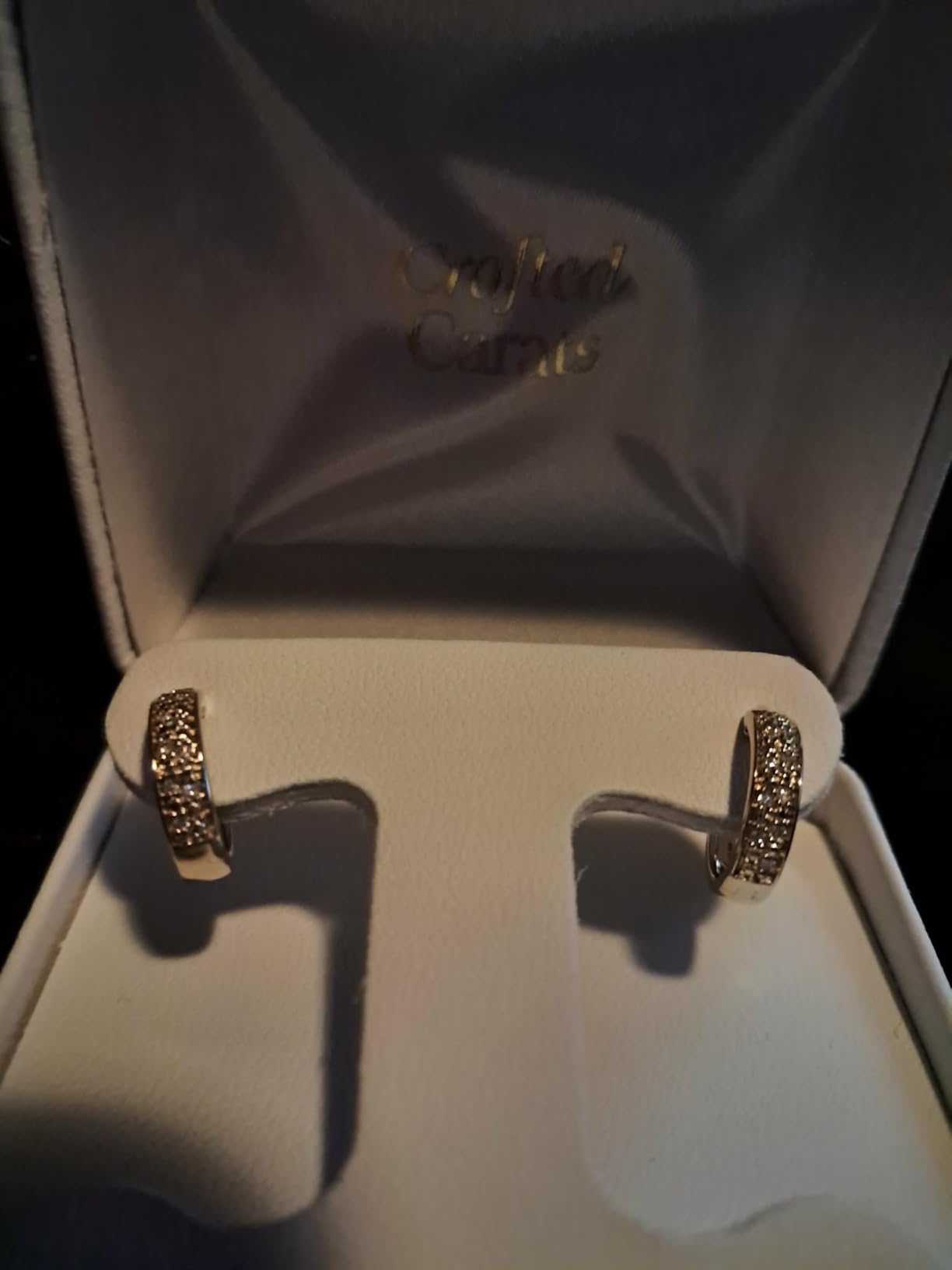 Double Row Pave Diamond Huggie Earrings in 24K Gold Vermeil or Rhodium-Plated Sterling Silver | Minimalist Hoops, Lab-Created Diamonds customer photo 1