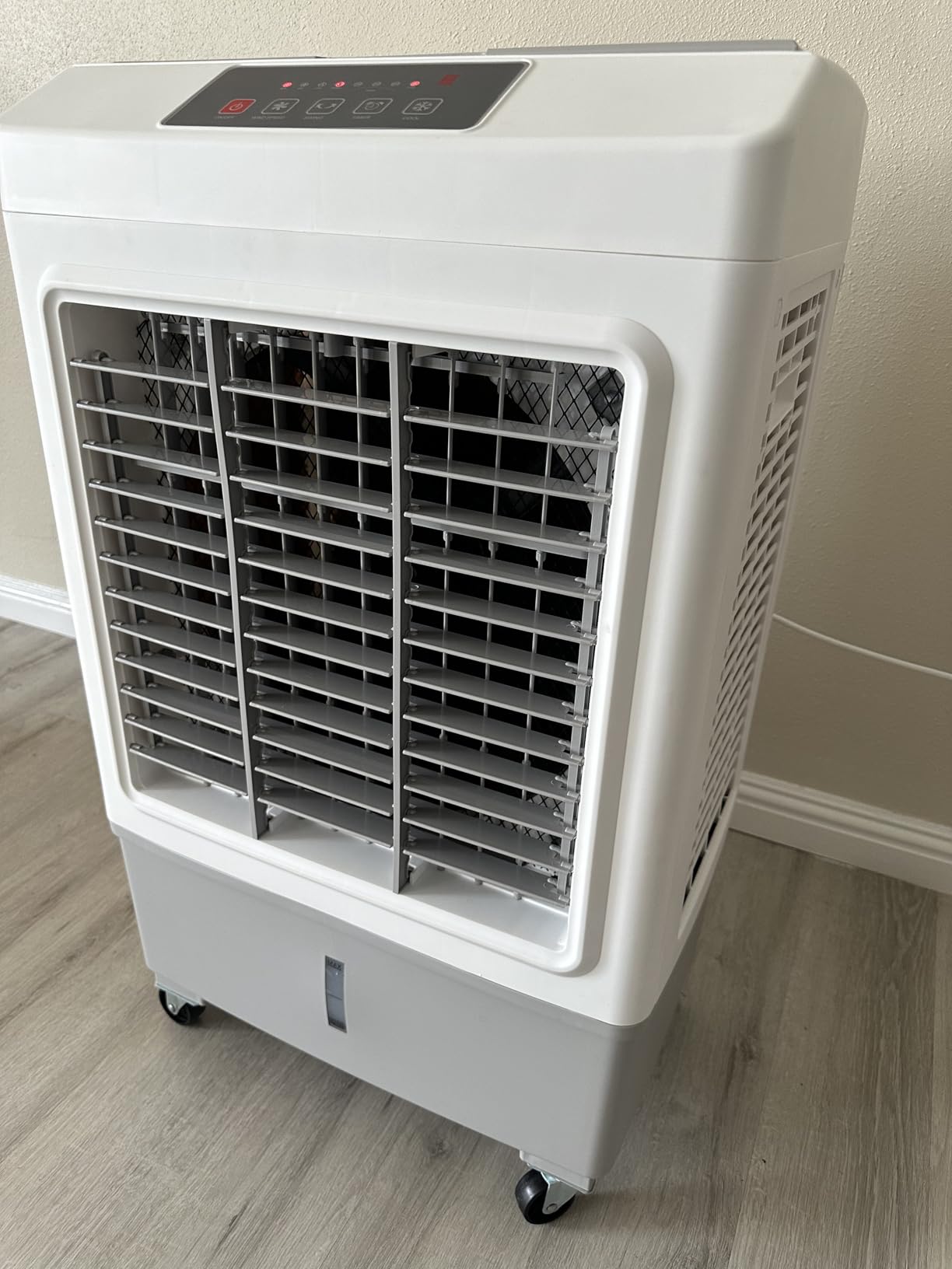 Evaporative Air Cooler, 2100 CFM Windowless Air Conditioner Portable for Room, 3 Speed Swamp Cooler, 4 Ice Packs, 8 Gallon Cooling Fan & 4Scroll Casters, Evaporative Cooler for Garage Outdoor customer photo 1