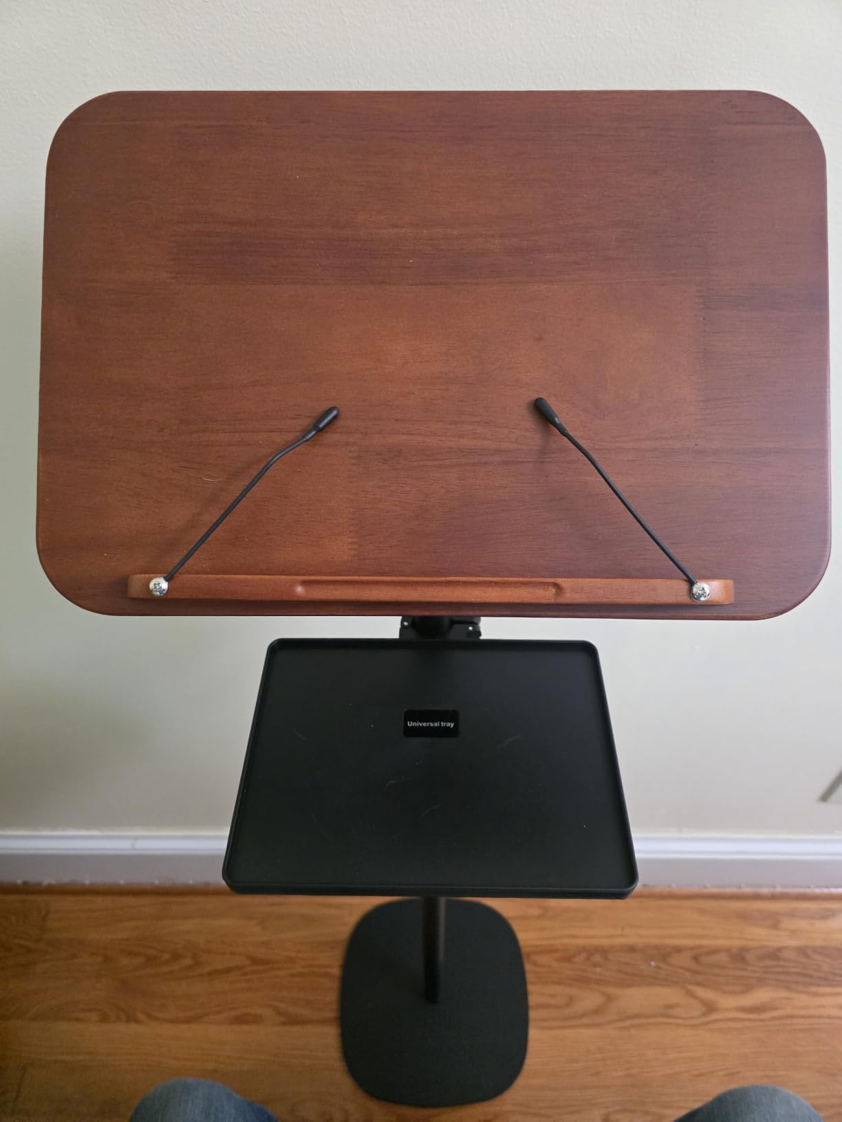 Lectern Podium Stand, Adjustable Height Wooden Podium Lectern with Storage Tray, Thickened Anti-Slip Base Lectern Stand, Portable Podium for Classroom, Speech, Church, Weddings customer photo 2