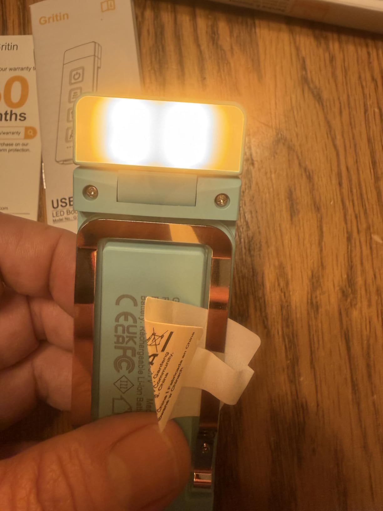 Gritin 2026 Gen 2 Rechargeable Book Light, 2-in-1 Reading Light & Flashlight | Eye Caring 6 Color Temps, 6-Level Dimmable Brightness, 160 Hrs+ Runtime, Compact Size Portable Clip-on Book Lamp customer photo 1