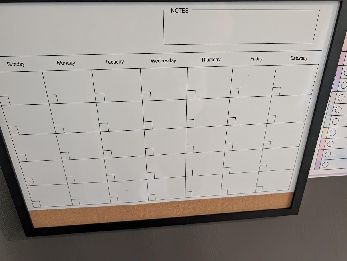 Dry Erase Calendar Whiteboard, 17