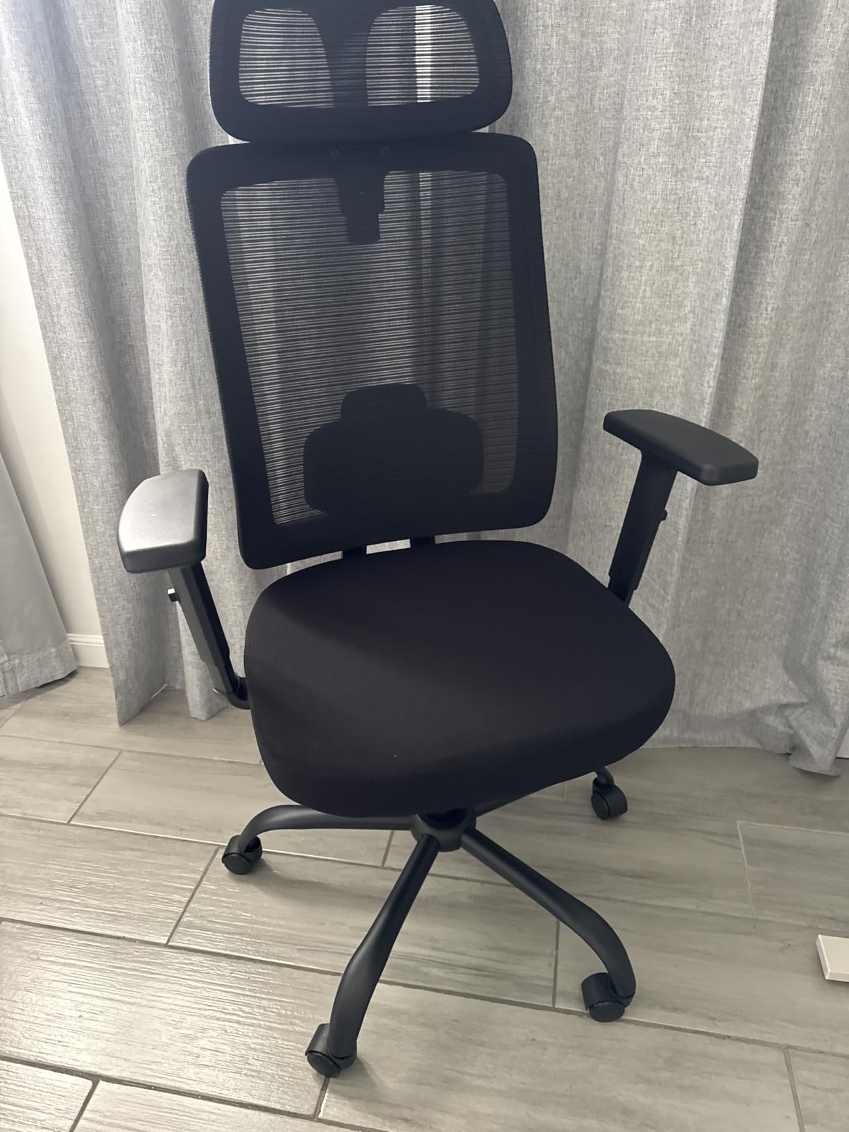 Shintenchi Ergonomic Office Chair, High Back Mesh Desk Chairs with Headrest & Lumbar Support Adjustable, 3-Level Tilt Backrest Comfortable Gaming Chair 330lbs Capacity, Big and Tall Rolling Chairs customer photo 1