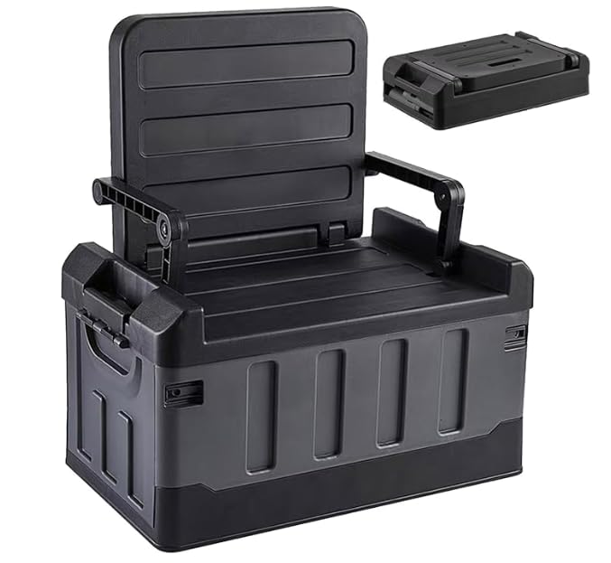 60L Foldable Seatable Camping Box Storage Bins with Lids, Gifts for Men customer photo 1