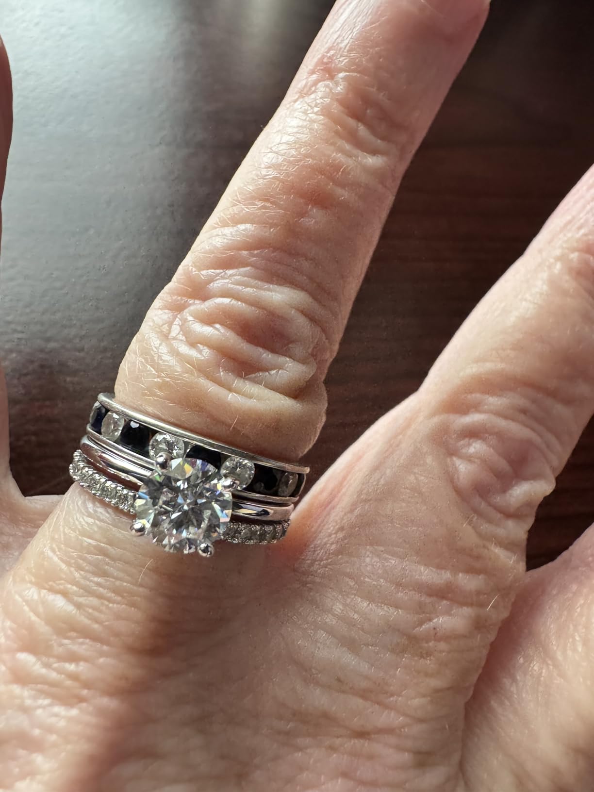 1CT Solitaire Moissanite Engagement Ring - Hypoallergenic 925 Sterling Silver with 14K White Gold Plated Round Cut D Color VVS1 Clarity Moissanite Ring customer photo 2