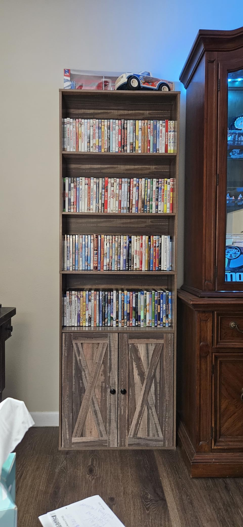 IRONCK Tall Bookshelf 70 in, Bookcases with Doors, Set of 2, Oak Brown customer photo 1