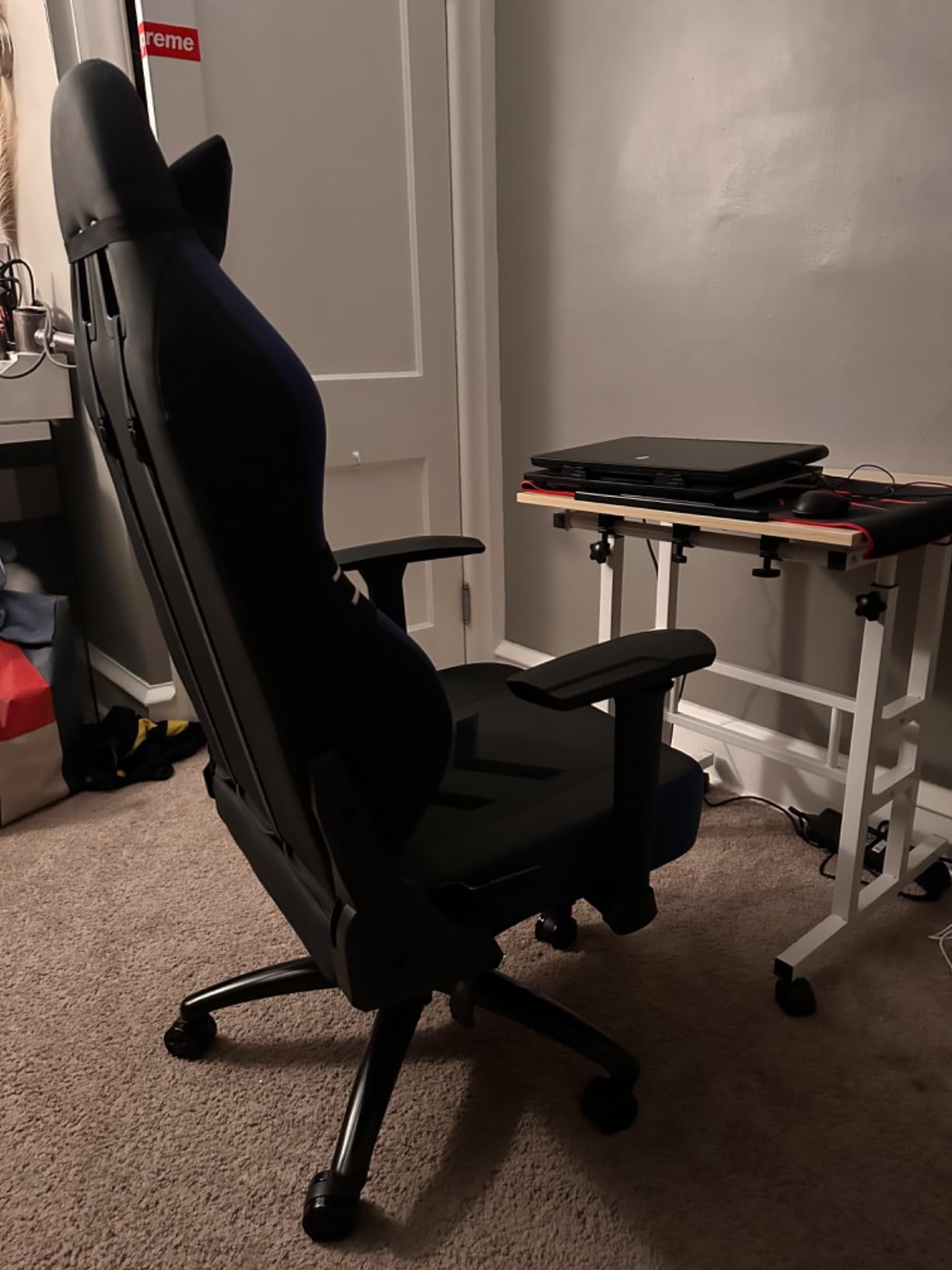 300lbs Capacity Executive Desk Chair with Ergonomic Lumbar Support, Flip-up Arms & High Back Leather Computer Chair for Home/Office, Black customer photo 2