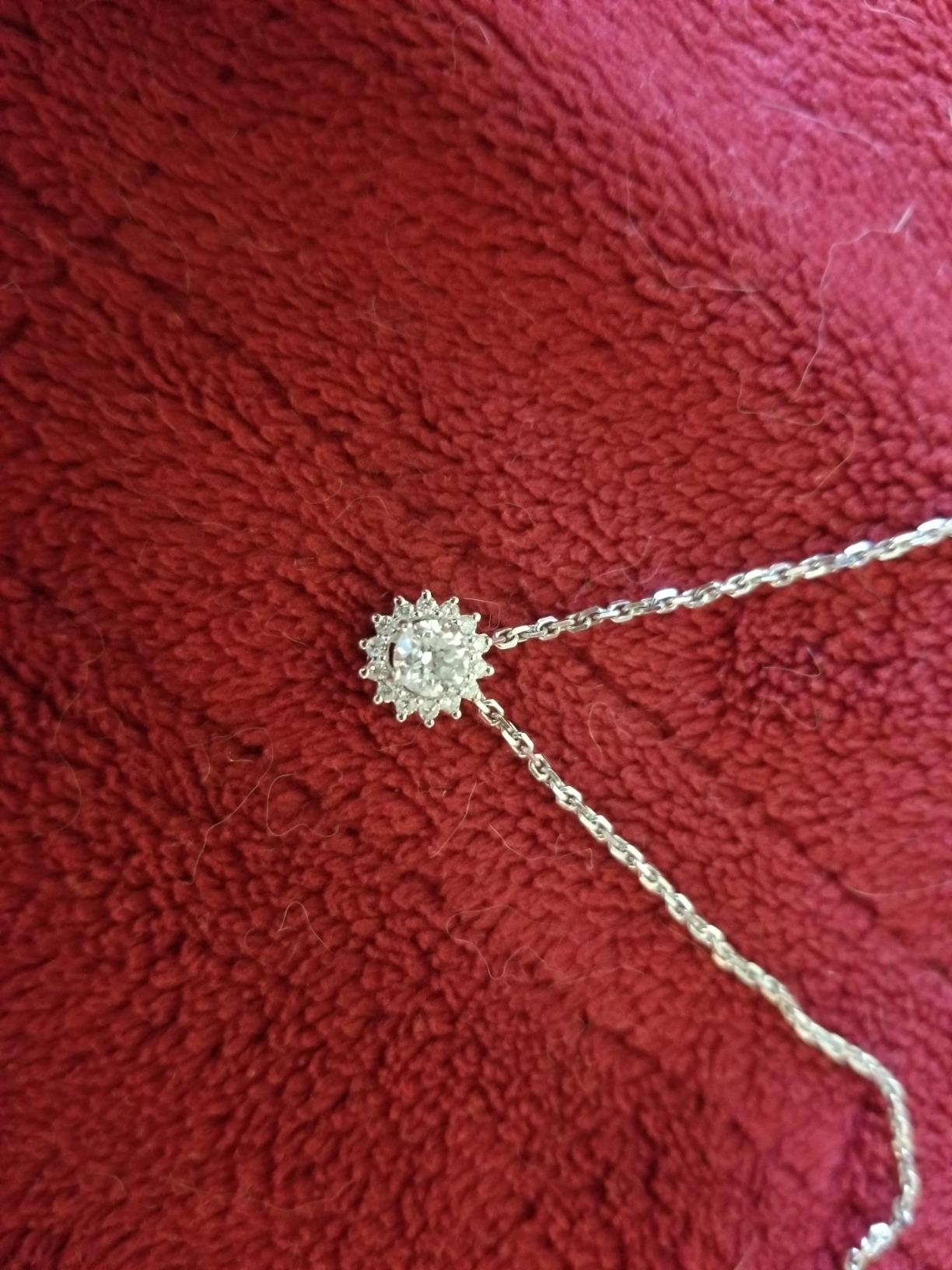 Privosa - Lab Grown Diamond Solitaire Pendant Necklace in 14K Gold | 0.50-4.00 Carat. D-E color, VVS2-VS1 clarity, Round Brilliant. 14K White or Yellow Gold. Sterling Silver Chain. Made in USA customer photo 1