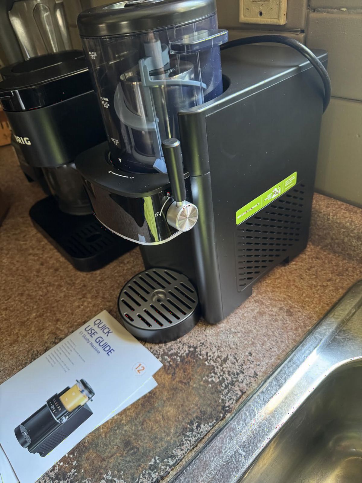 Slushie Machine for Home, Ice Cream Maker, 30OZ, Light Gray - Slushy Margarita Frozen Drink Soft Serve Ice Cream Machine customer photo 1
