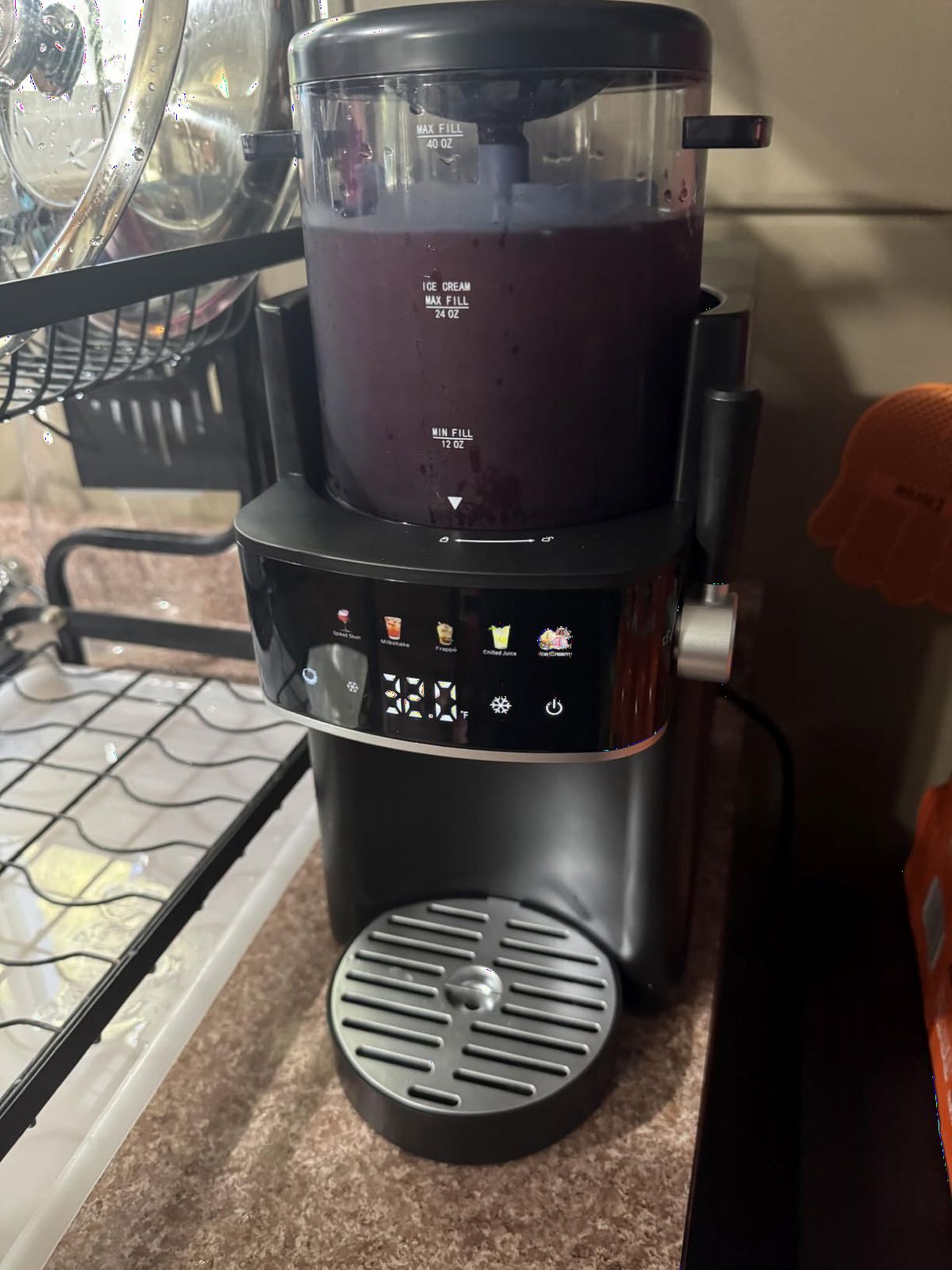 Slushie Machine for Home, Ice Cream Maker, 30OZ, Light Gray - Slushy Margarita Frozen Drink Soft Serve Ice Cream Machine customer photo 2