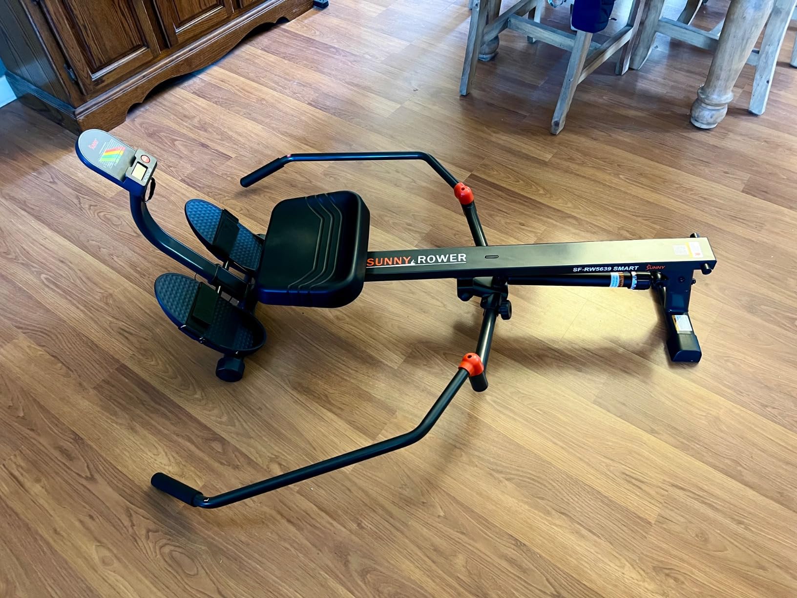 Sunny Health & Fitness Smart Full Motion Rower | 12 Resistance Levels, Dual-Arm Design, SunnyFit App, 400 LB Capacity, Optional Back-Assist Core Trainer customer photo 1