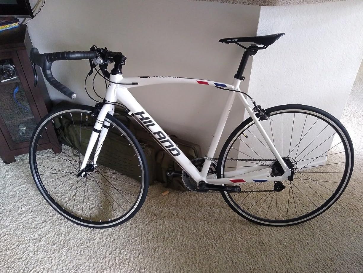 HILAND 700C Road Bike, Aluminum Racing Bike for Men Women Adult | Lightweight frame, Dual caliper brakes, 14-Speed drivetrain, 49/53/57cm frame, 85% Pre-assembled customer photo 1
