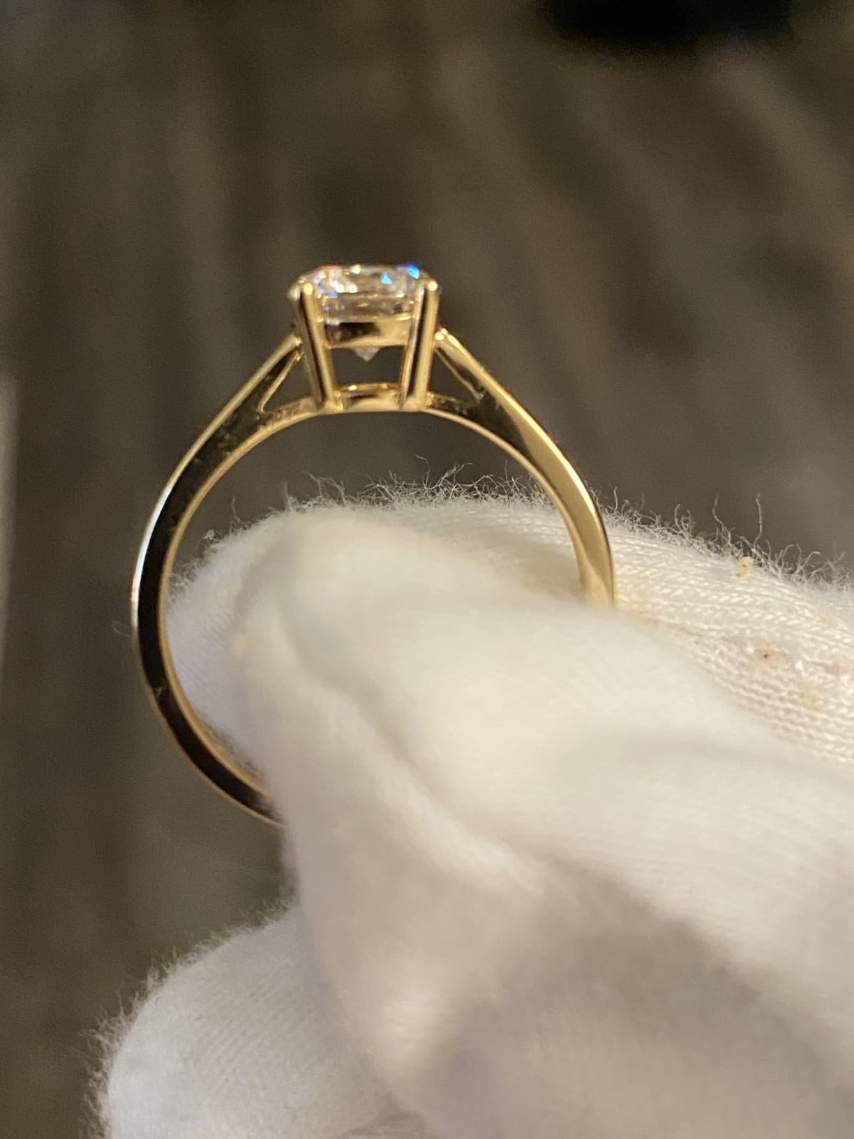 0.3-2 Carat Lab Grown Diamond Engagement Rings for Women, 14K Gold Plated Sterling Silver Rings, IGI Certificate Round Cut Diamond Solitaire Promise Ring, Size 5-9, Classic 4-Prong Wedding Band customer photo 1