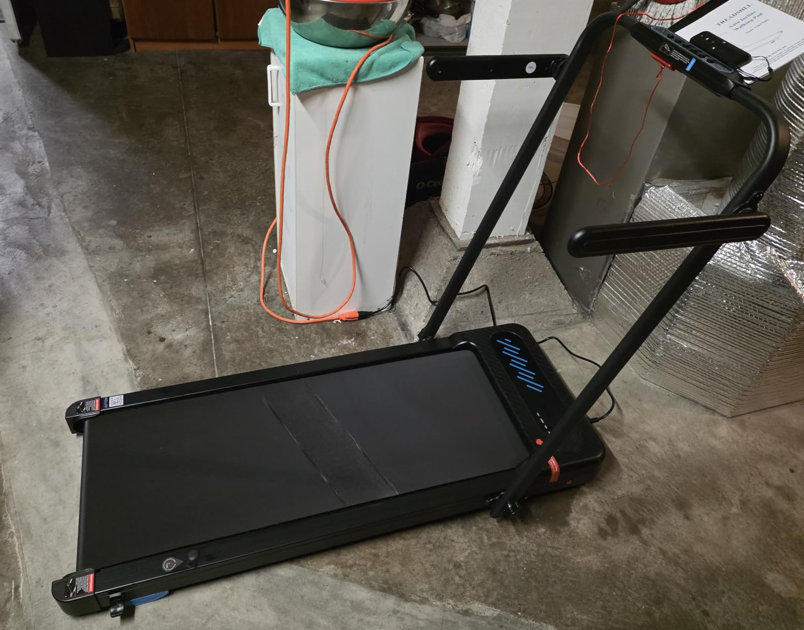 WELLFIT Walking Pad with 12% Auto Incline & Handle Bar, Foldable Treadmill | 375+ LBS Capacity, 40 x 16 Wide Belt, Max 7.6 MPH, 3.5HP Quiet Under Desk Treadmills for Home Office with APP, Remote & LED customer photo 2