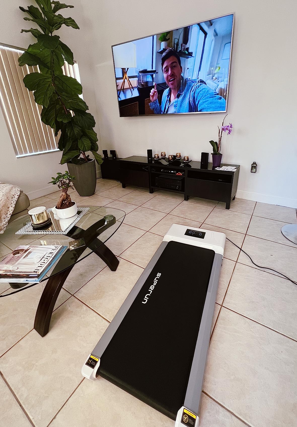 Superun Walking Pad with 6% Incline, Under Desk Treadmill for Home Office, 3 in 1 Portable Walking pad Treadmill with Remote Control, 2.5HP Quiet Mini Treadmills, 300 lbs Capacity customer photo 1