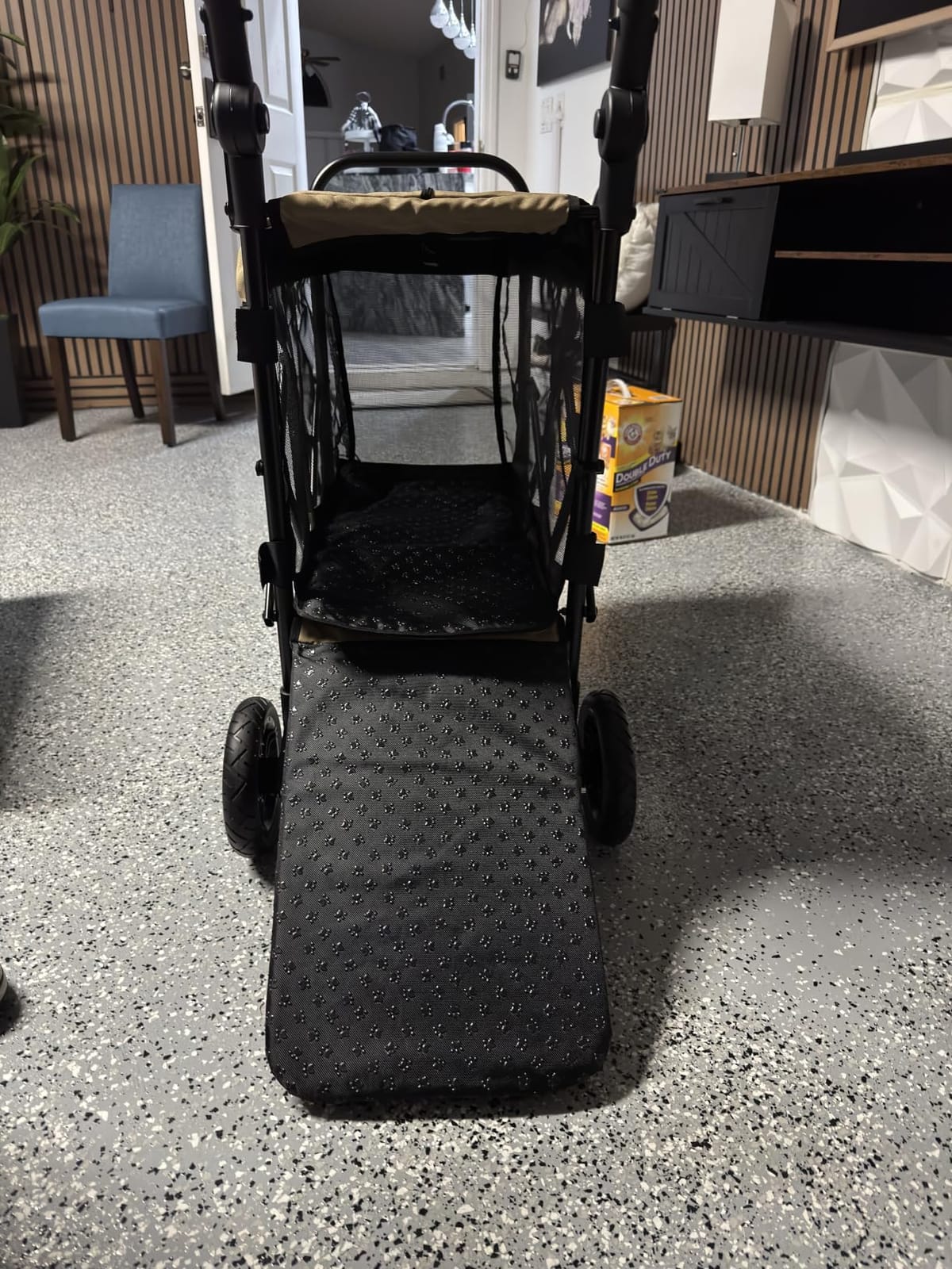 Rovique Dog Stroller for Medium & Large Dogs, Foldable Dog Wagon, 200 LB | Pet Ramp, Zipper-Open Canopy, 360 Swivel Front Wheels, All-Terrain Rubber Wheels, Front & Rear Storage Bags, Adjustable Handle customer photo 2