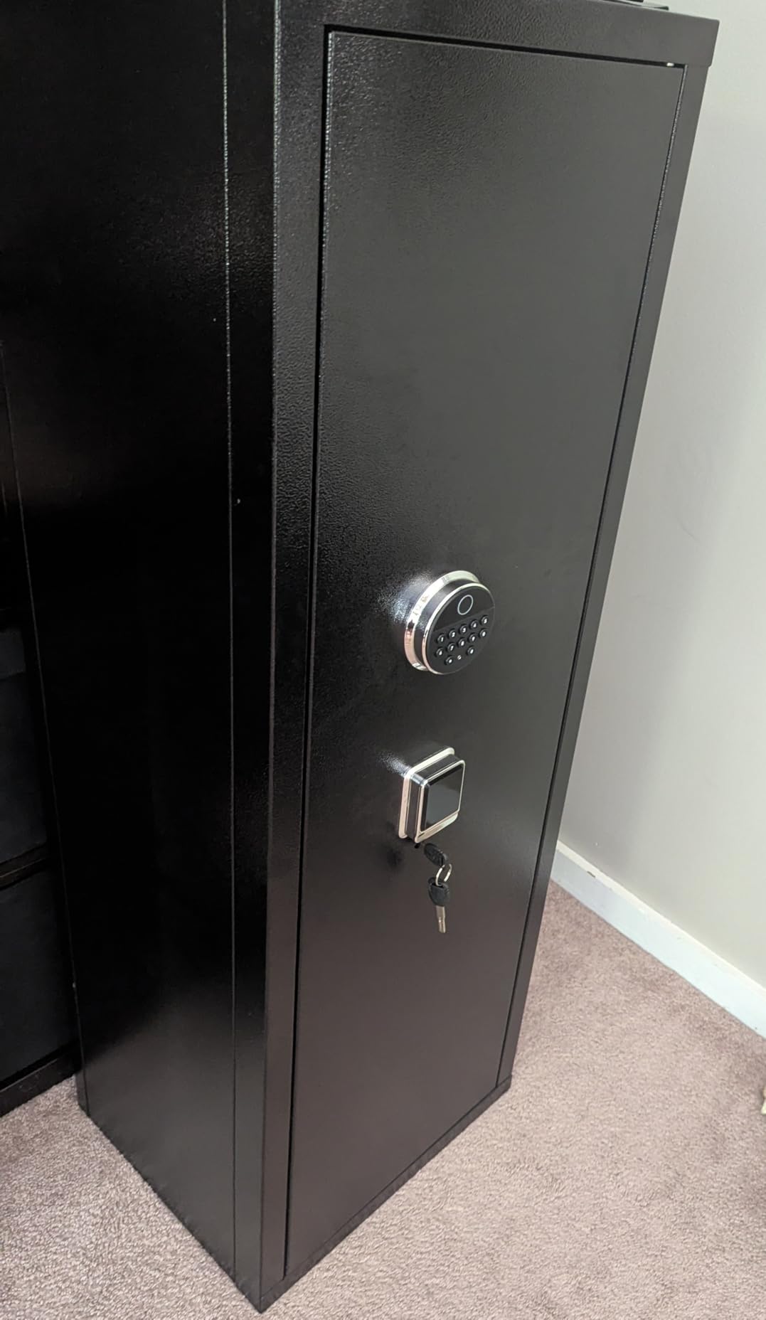 [No Assembly Required] Gun Safe for Rifles and Pistols, with Biometric Quick Access Gun Locker, Shotgun Safe, Large Gun Cabinet and Password Lock, 57