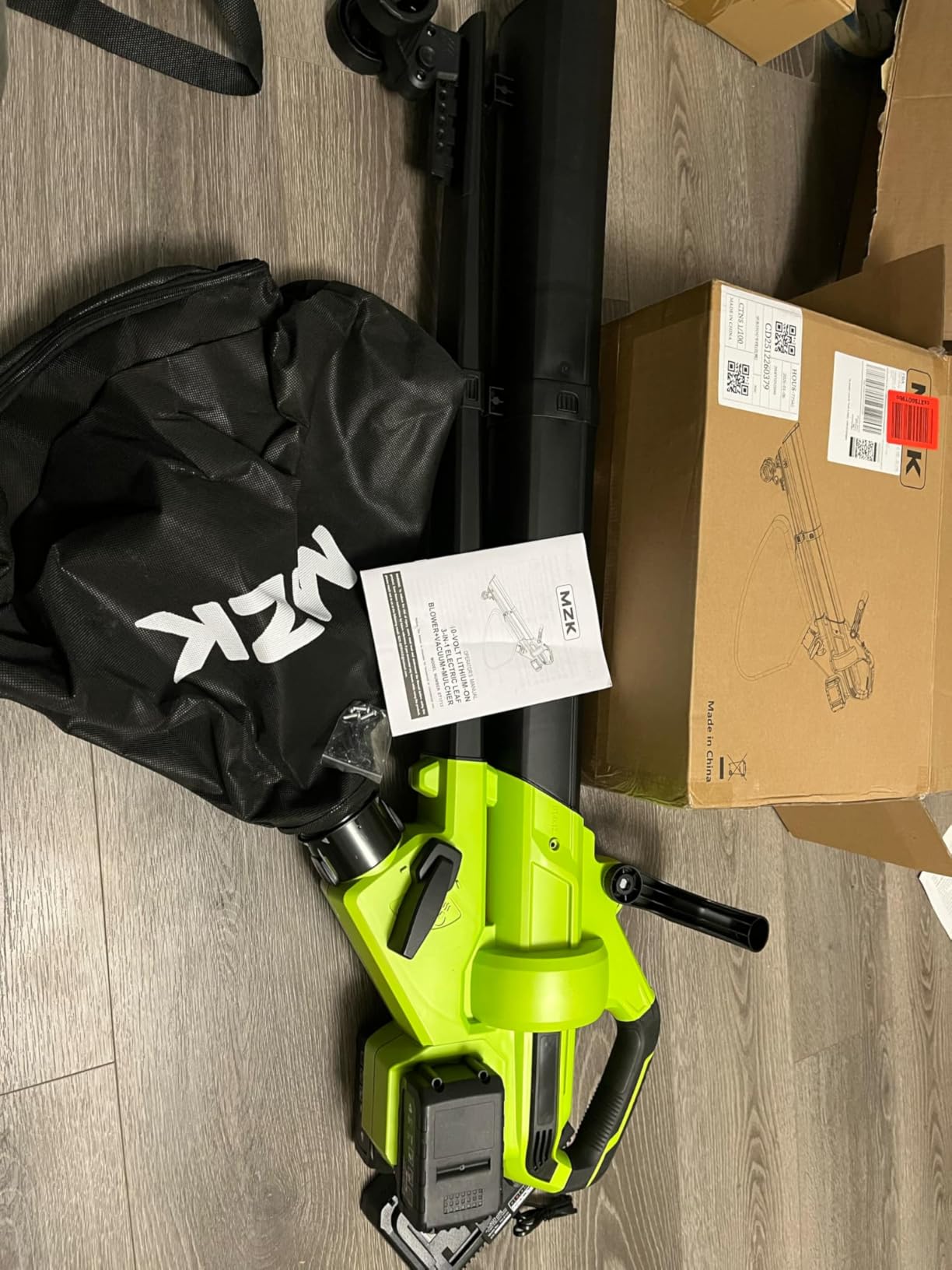MZK 40V Leaf Vacuum Mulcher, 600 CFM Cordless Blower | High-airflow 3-in-1 tool with 40L bag and dual batteries for leaf collection around lawns and driveways. customer photo 2