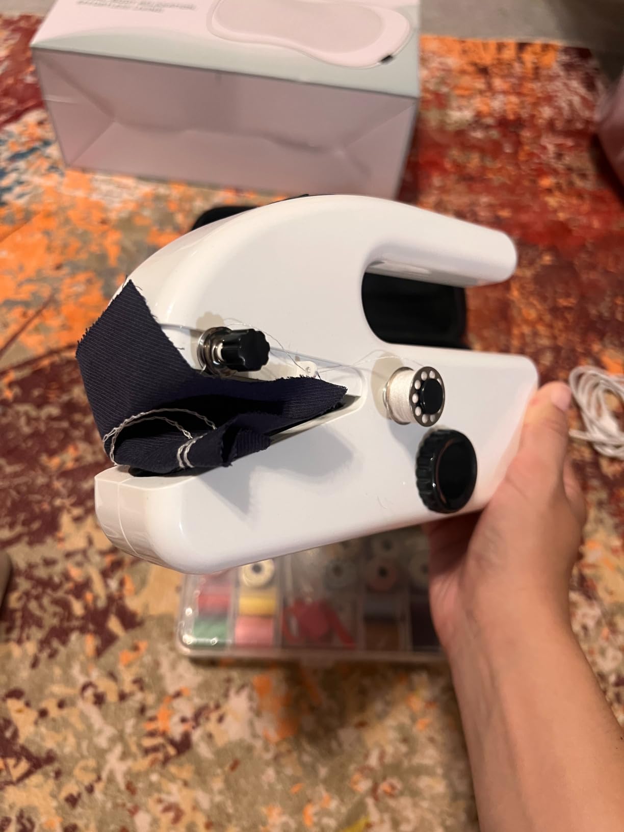 Portable Handheld Sewing Machine for Adults - Complete Sewing Kit for Beginners, Featuring Smart LCD Display, USB-C Fast Charging, 3 Adjustable Speeds & All Accessories for Home DIY and Fabric Repair customer photo 2