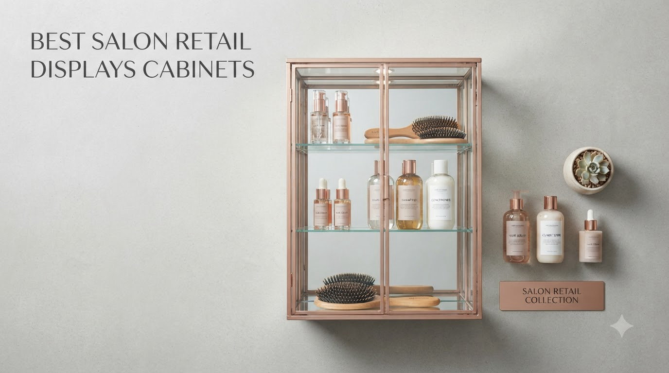 best salon retail displays cabinets