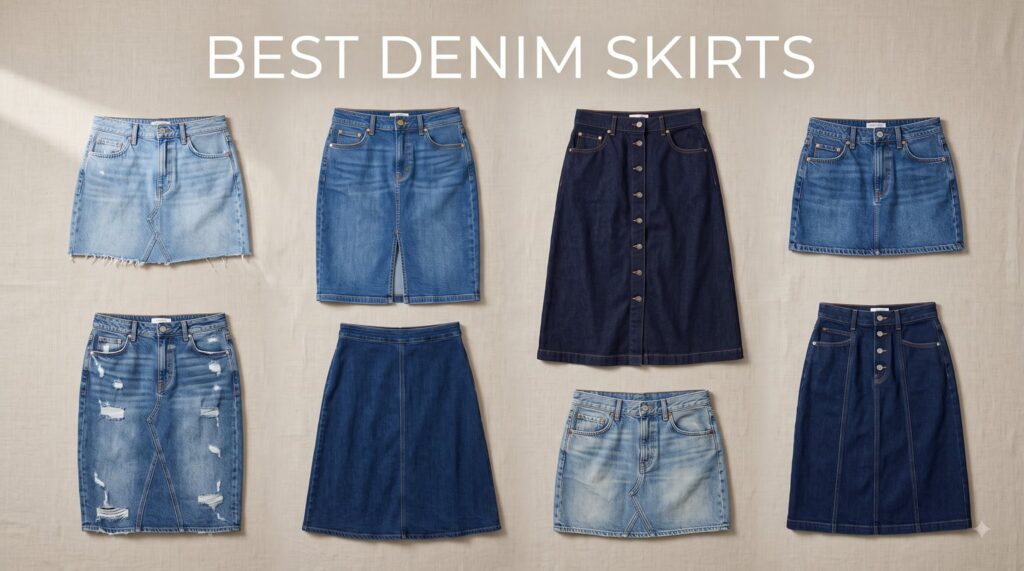 best denim skirts