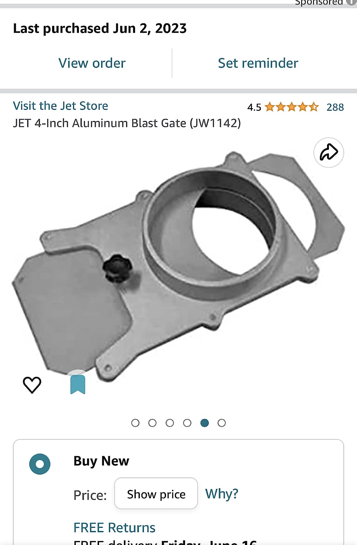 JET 4-Inch Aluminum Blast Gate (JW1142) customer photo 2