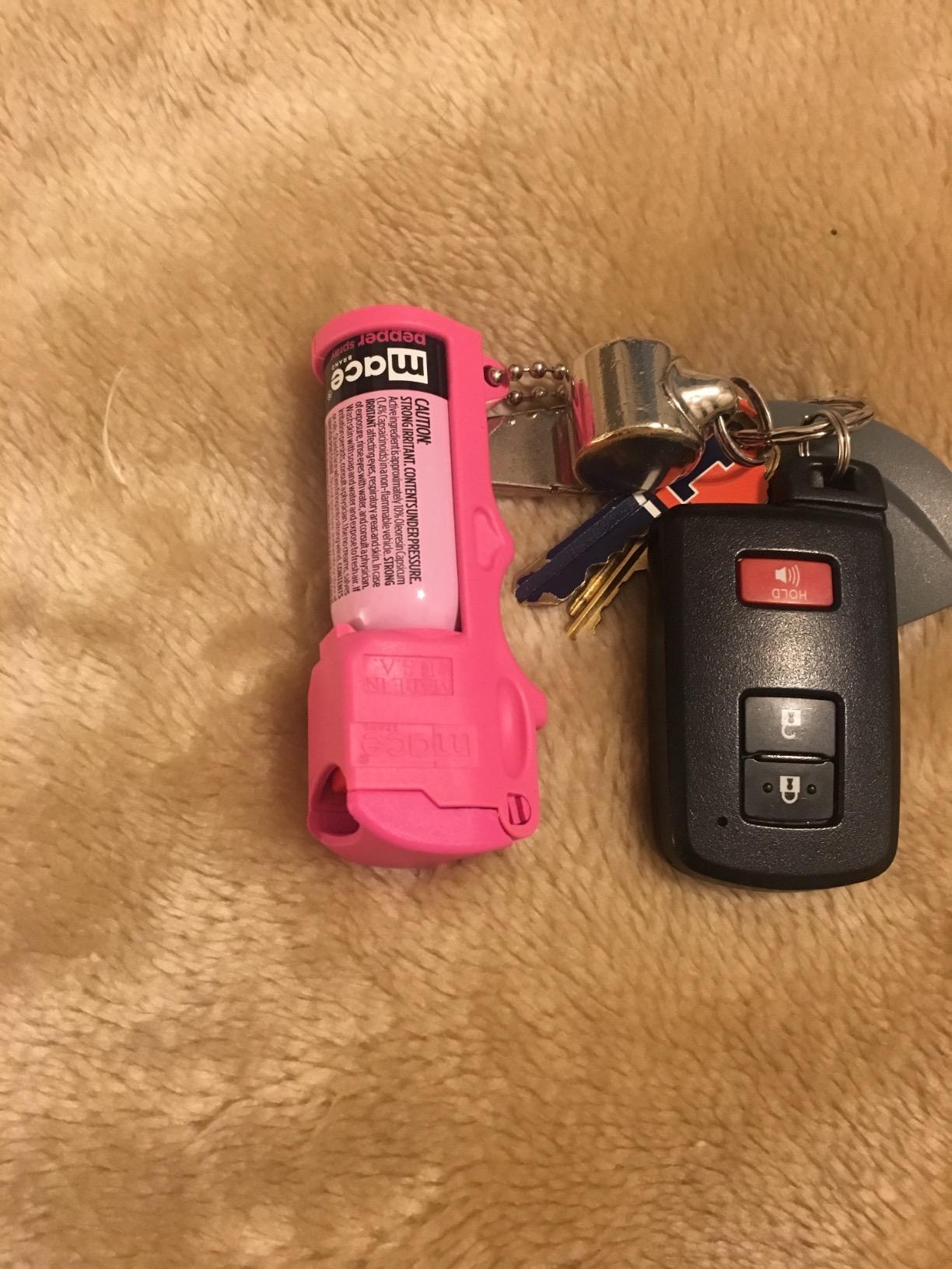 Mace Pepper Spray - Max Police Strength OC with UV Dye, Fast Flip Top, Ergonomic Finger Grip, 10 Feet Range, 0.42 oz Pocket Model, Self Defense Pepper Spray for Women & Men customer photo 2