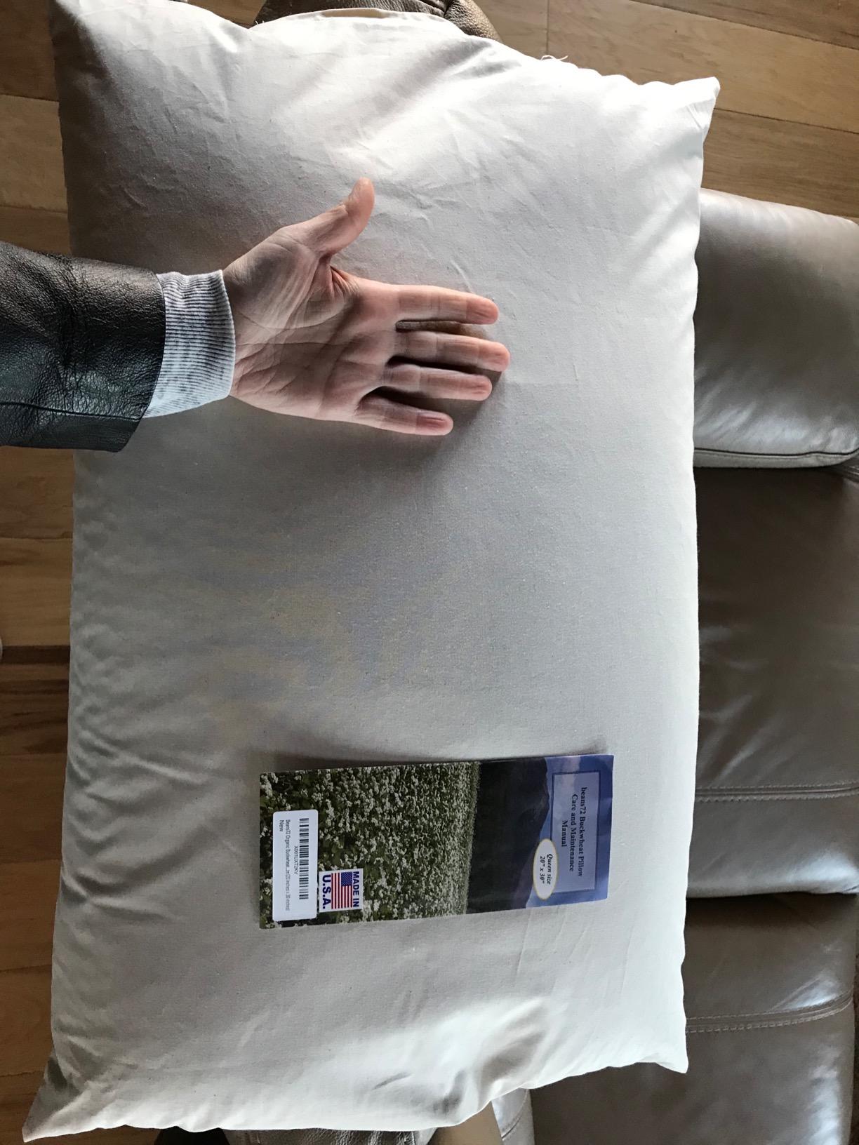Beans72 Organic Buckwheat Pillow - Queen Size (20 inches x 30 inches) customer photo 2
