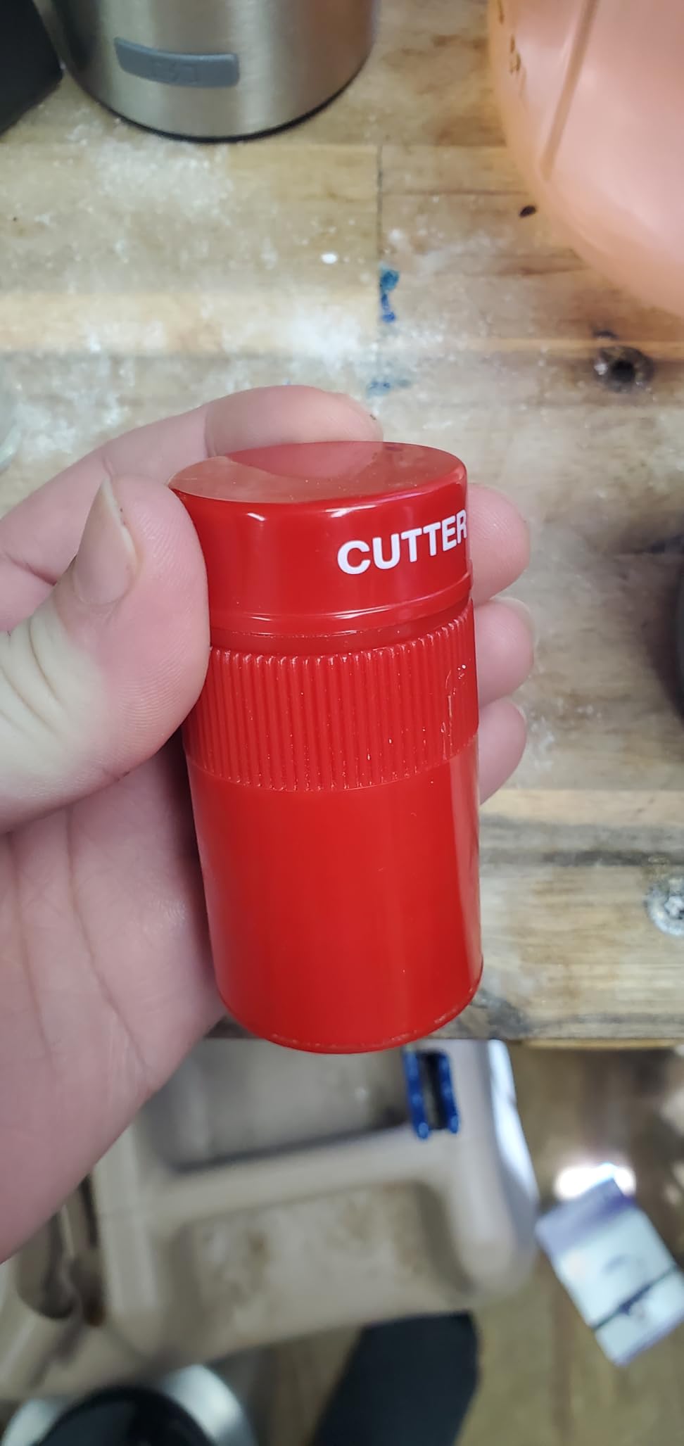 Ezy Dose 3 Compartment Pill Crusher, Cutter & Grinder, Drinking Cup, Blue customer photo 2