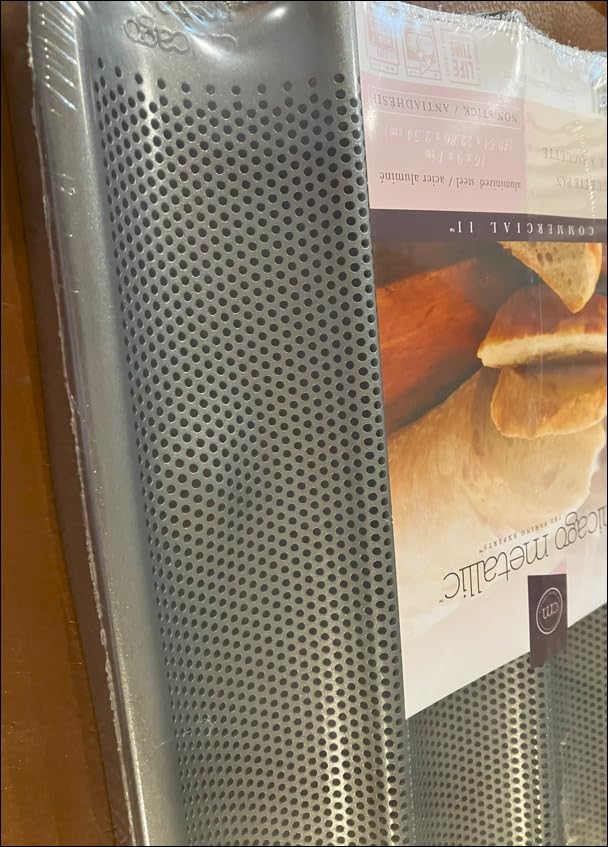 Chicago Metallic Commercial II Non-Stick Perforated Baguette Pan, 16 L x 9 W x 1.5 H customer photo 2