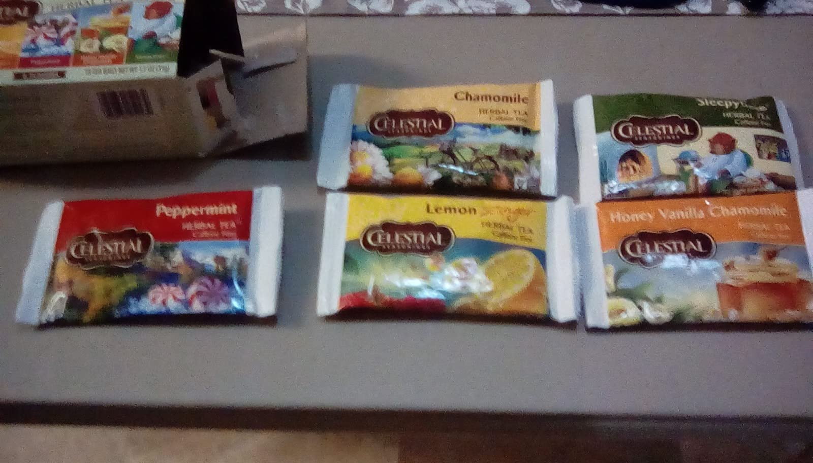 Celestial Seasonings Herbal Tea Sampler Variety Pack, Caffeine Free, 18 Tea Bags Box customer photo 2
