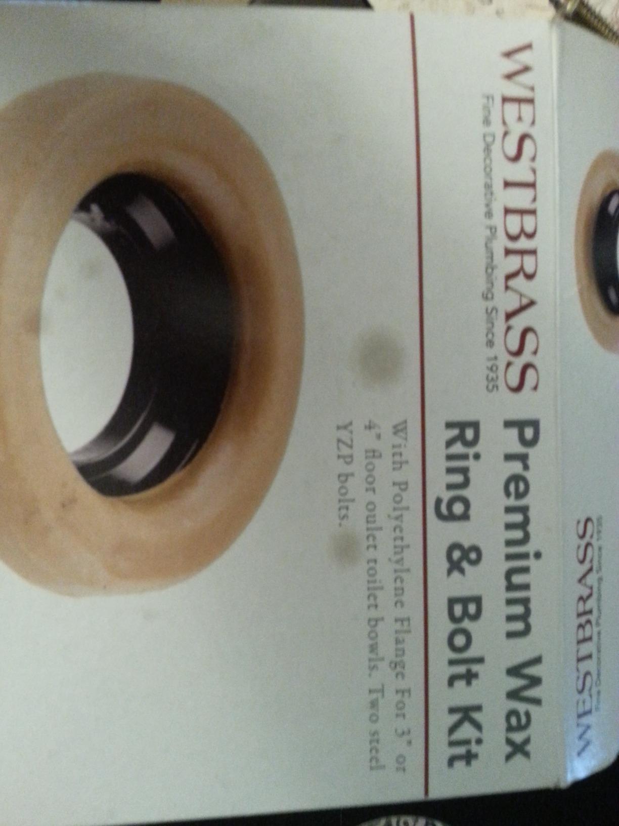 Westbrass D6033-40 Thick Wax Toilet Bowl Ring Gasket with Flange and Closet Bolts, fits 3